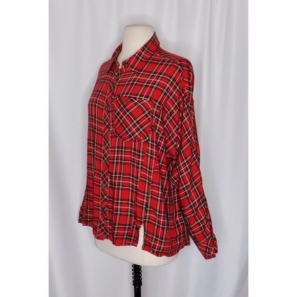Red Plaid Women's Top - Picture 4 of 12